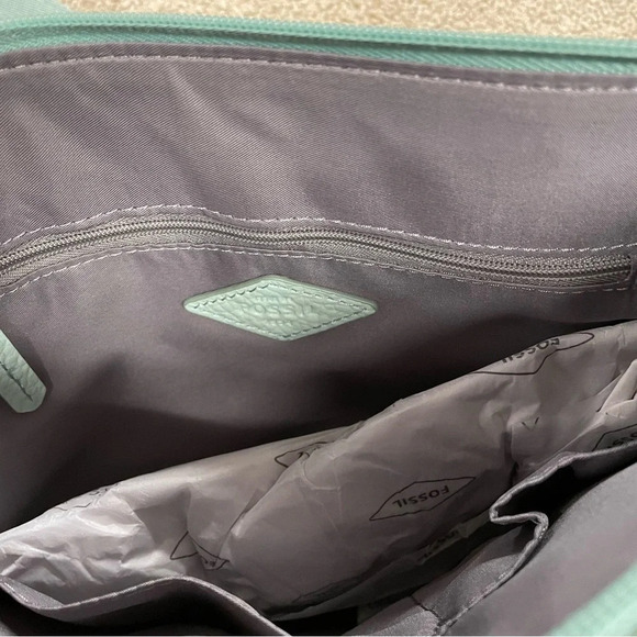 NWT FOSSIL FOSSIL Tessa Misty Jade Leather Cowhide Crossbody Bag - Picture 5 of 13